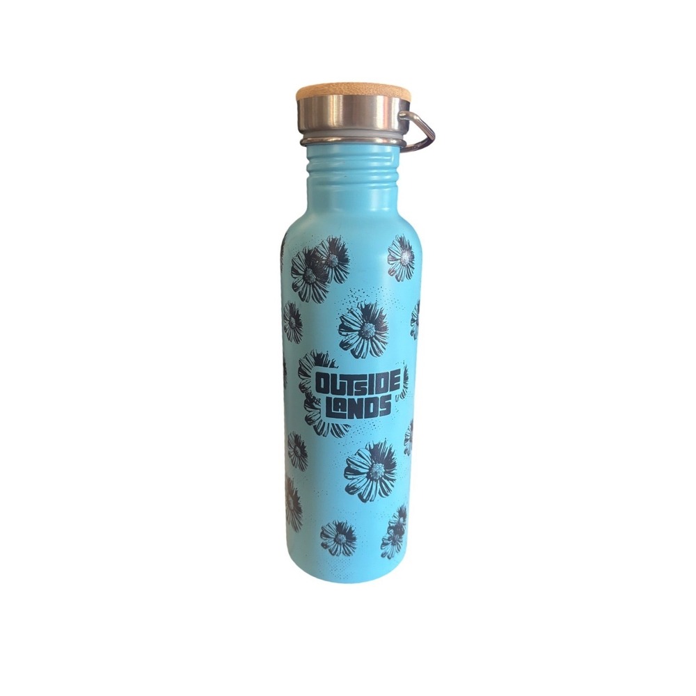 Outside Lands 2026 Festival Water Bottle Blue Floral Daisy Stainless Steel New